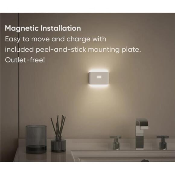 Rechargeable Night Lights with Dusk to Dawn & Motion Sensors, Warm & Soft White - Picture 6 of 7